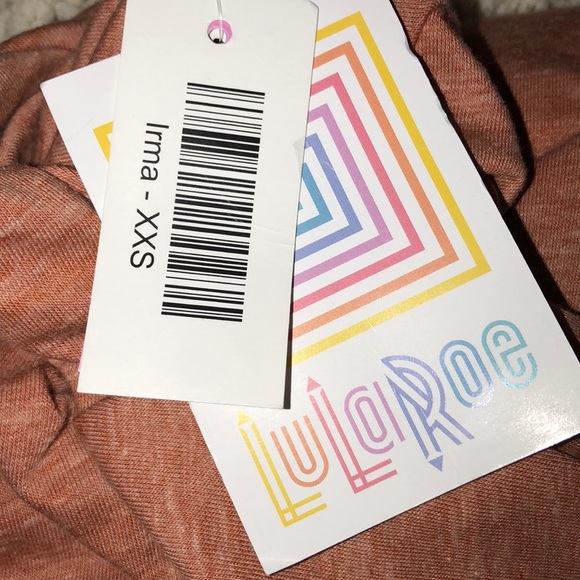 LulaRoe xxsmall orange Irma top new with tags - Picture 5 of 5